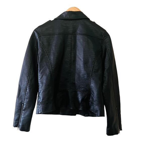 BB Dakota Lucky Lizard Faux Leather Biker Jacket Size Medium - Picture 3 of 11